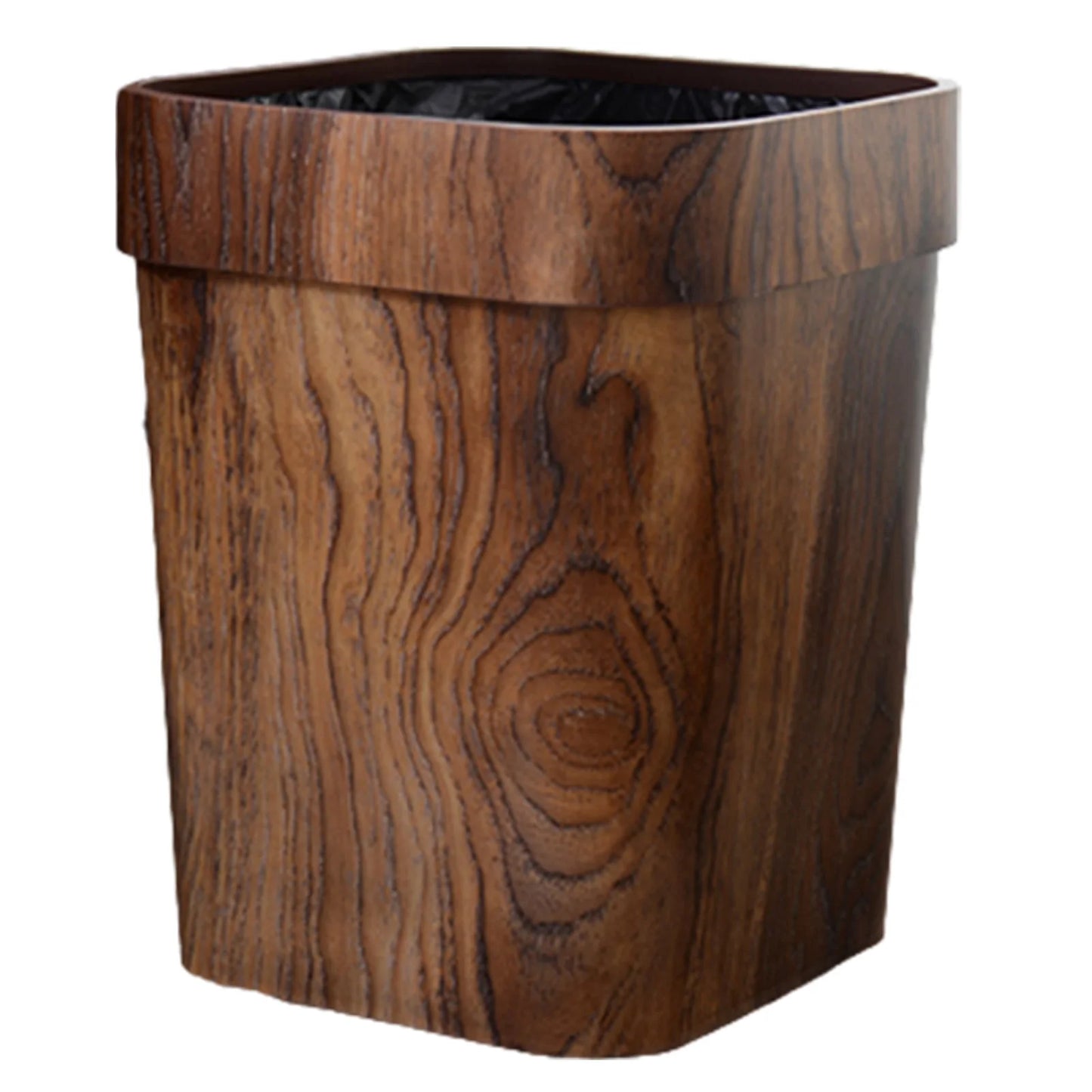 Retro Small Trash Can Stylish Imitated Solid Garbage Can Pail for Bathroom Bedroom Dorm College Peaceful Pleasures Health and Wellness Retro Style 12L