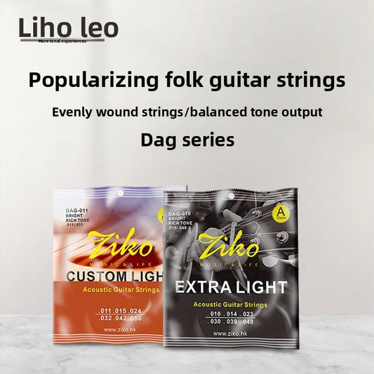 Ziko Leo Guitar Strings DAG Series 010-011 Popular Beginners Acoustic Peaceful Pleasures Health and Wellness