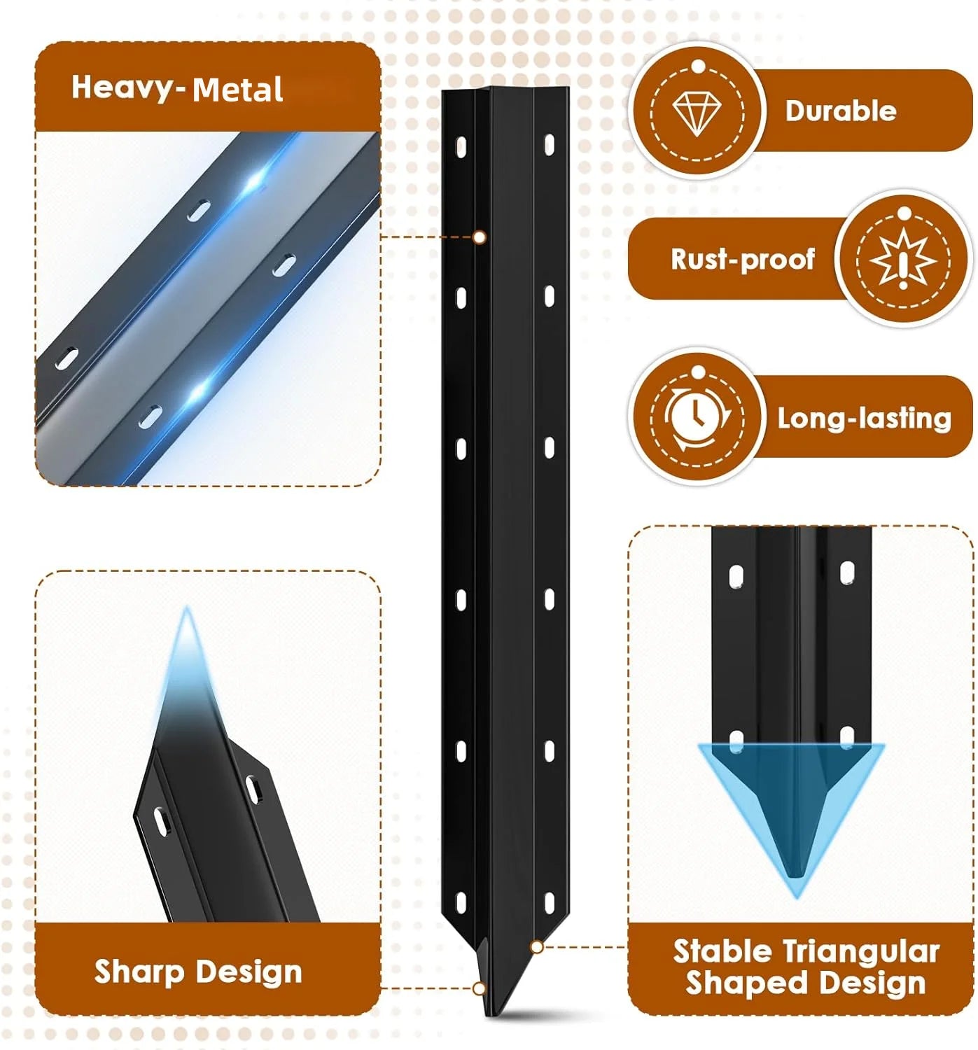 Fence Post Repair Support Stakes Installation Tools Wood Reinforcement