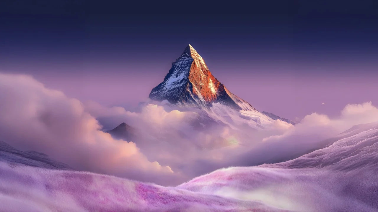 Mountain Peak Landscape Canvas Wall Art | Nature Print Decor