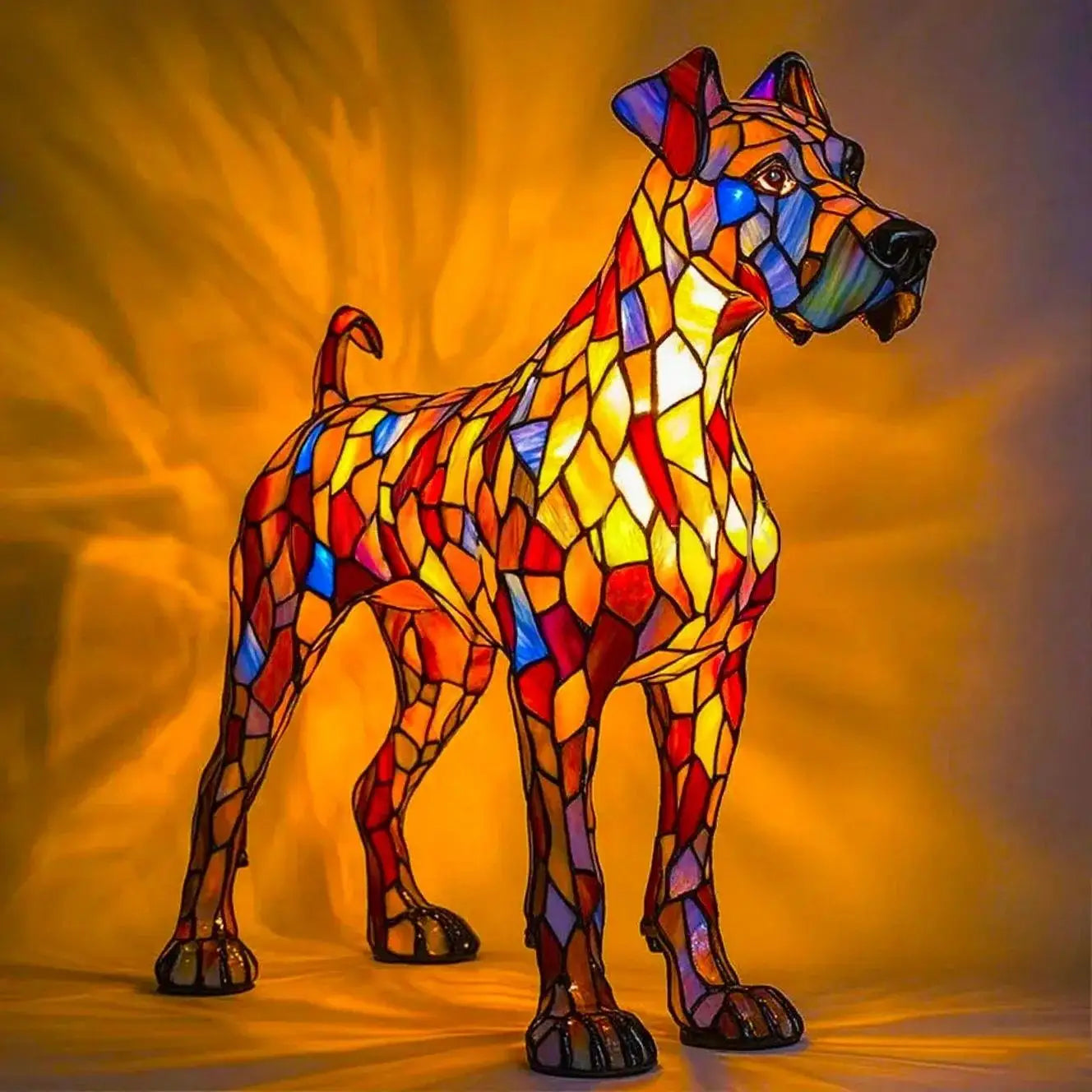 Resin Dog LED Night Light | Cute Pet Tabletop Lamp & Décor