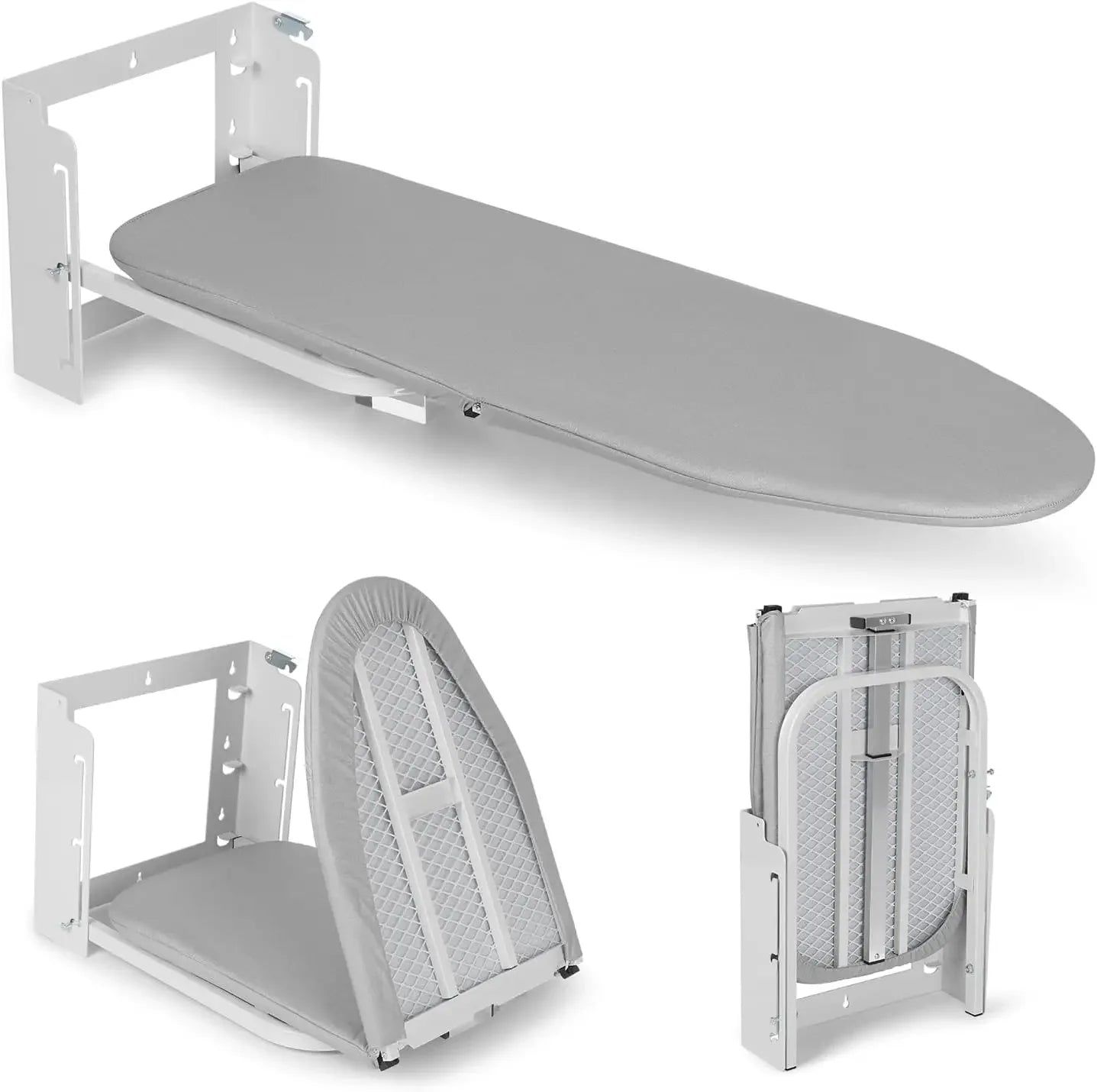Adjustable Wall Mount Ironing Board, 36x12 Inch Foldable Space-Saving Design with Heat Resistant Cover Peaceful Pleasures Health and Wellness United States