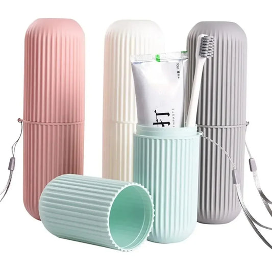 Travel Portable Toothbrush Cup Bathroom Toothpaste Holder Storage Case Box Organizer Travel Toiletries Storage Cup New Creative Peaceful Pleasures Health and Wellness