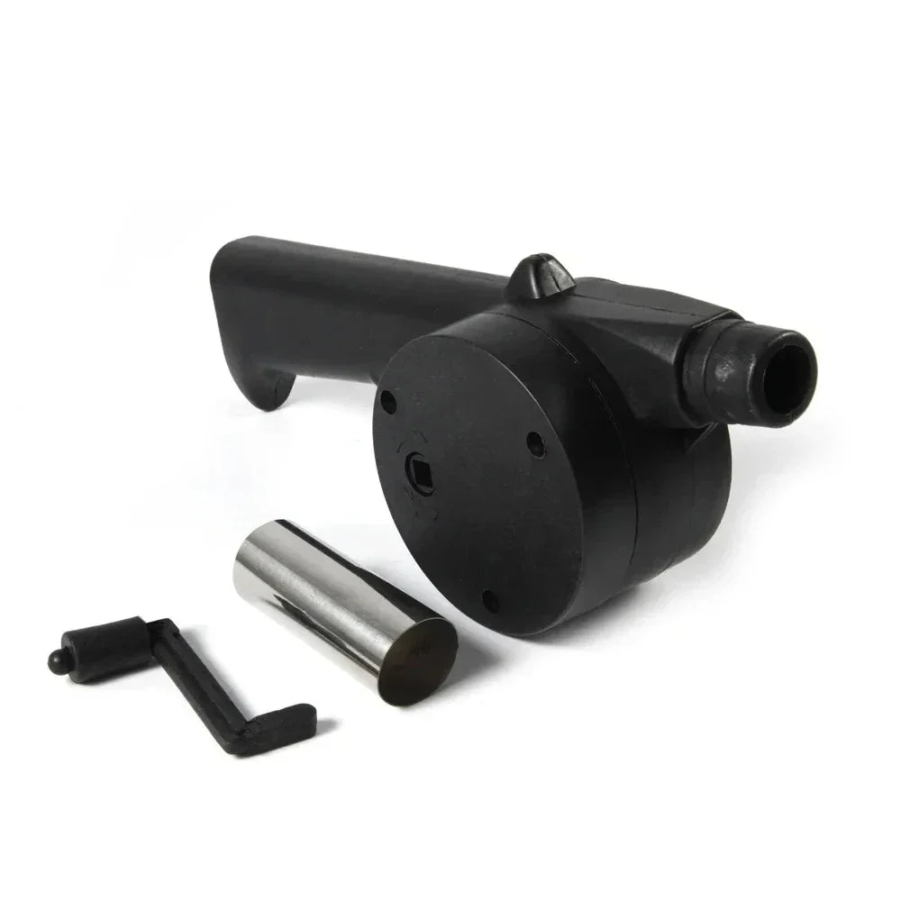 Hand-Crank BBQ Air Blower – Portable Fire Bellows for Camping