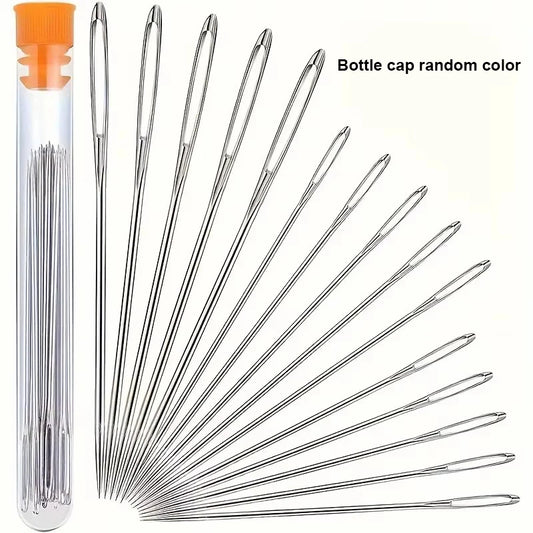 DIY Craft Tools Large Eye Needles Steel Embroidery Cross Stitch Peaceful Pleasures Health and Wellness 15PCS