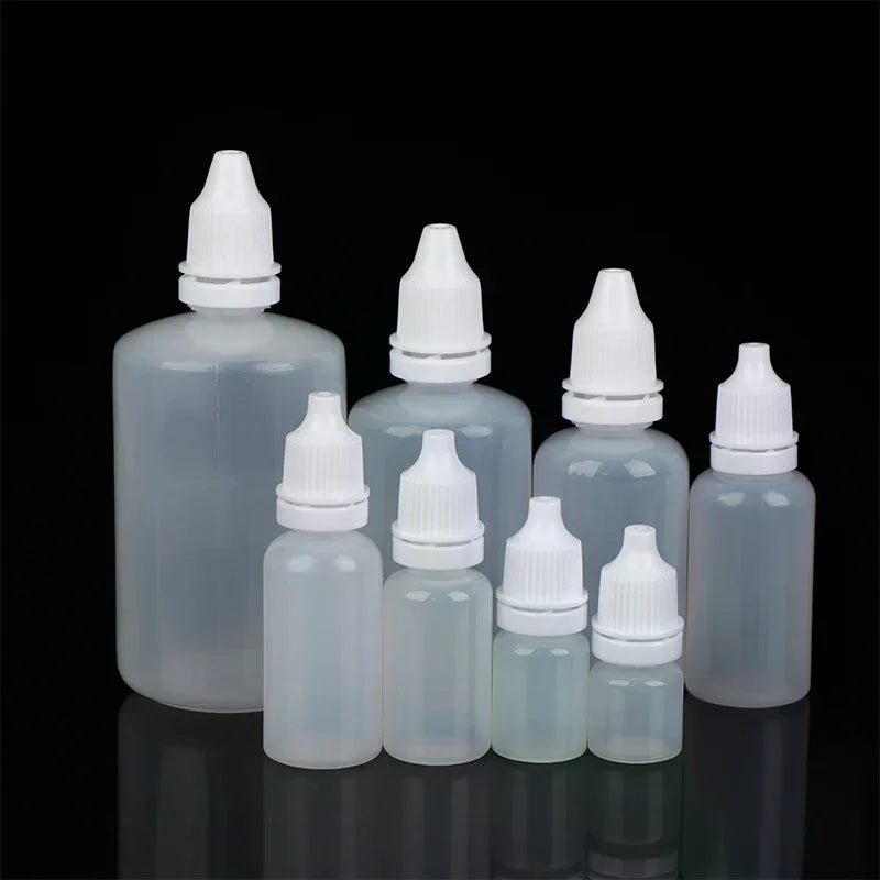 5Pcs 3/5/10/15/20/30/50/100ml Empty Plastic Dropper Bottle Paint Beauty Oil Ink Squeezable Refillable Bottle Cosmetics Storage Peaceful Pleasures Health and Wellness
