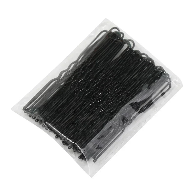 5bags U Shaped Alloy Hairpins, 7cm, Waved Hair Clips, Bridal Hairstyle Tools Accessories, 50Pcs /Bag, Simple Metal Bobby Pins Peaceful Pleasures Health and Wellness