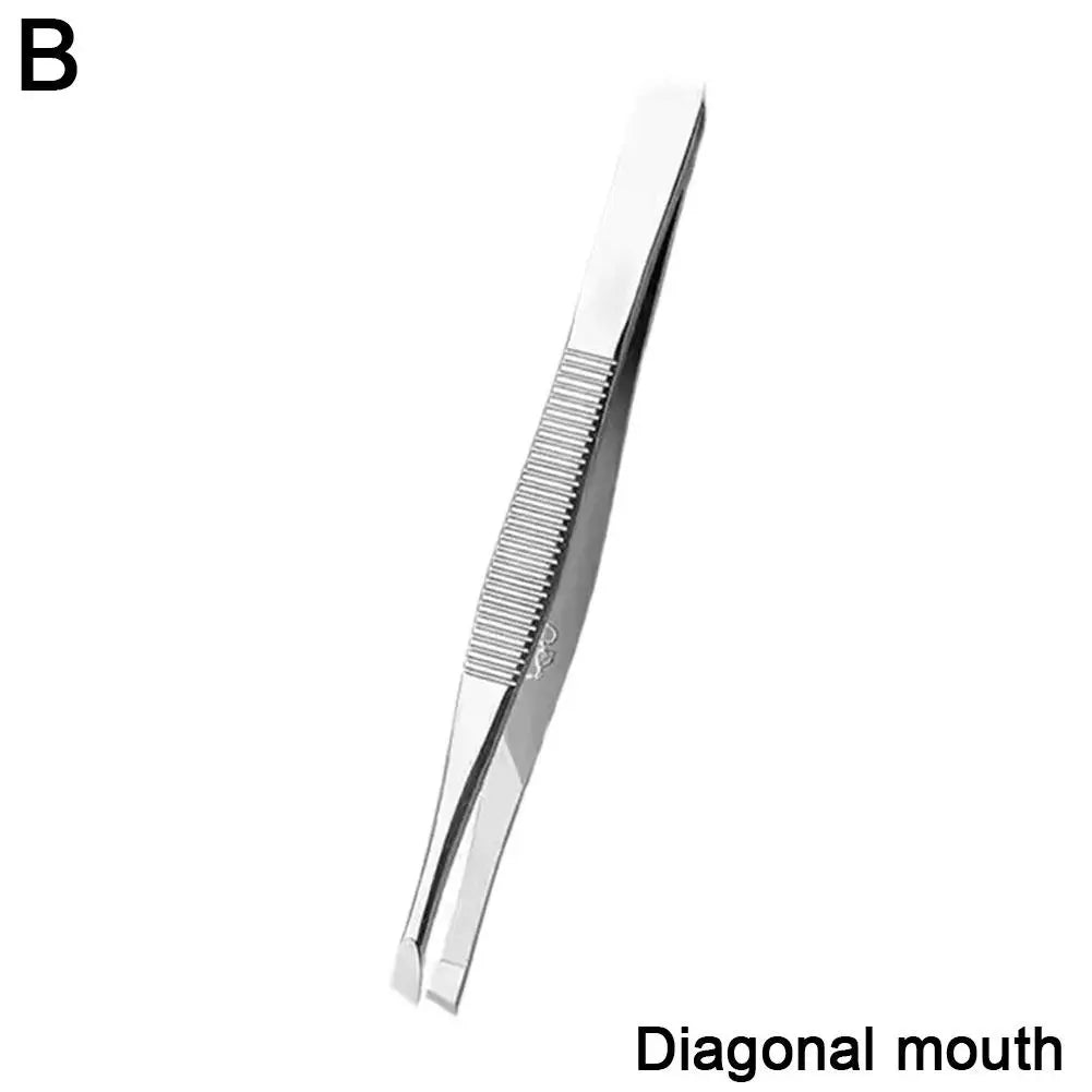 Stainless Steel Eyebrow Tweezers for Precise Hair Removal Peaceful Pleasures Health and Wellness diagonal mouth