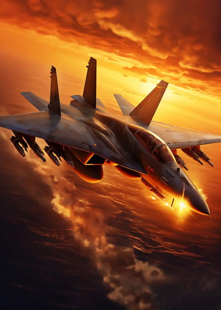 Military Fighter Jet Canvas Wall Art | Aviation Poster Decor