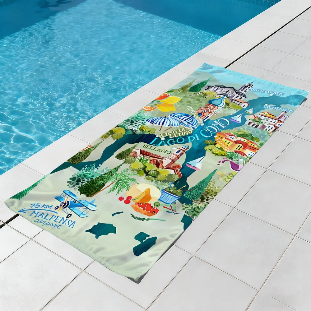 Map of Athens Quick-Dry Beach Towel | Travel, Pool & Gym Quick-Dry Beach Towel Peaceful Pleasures Health and Wellness