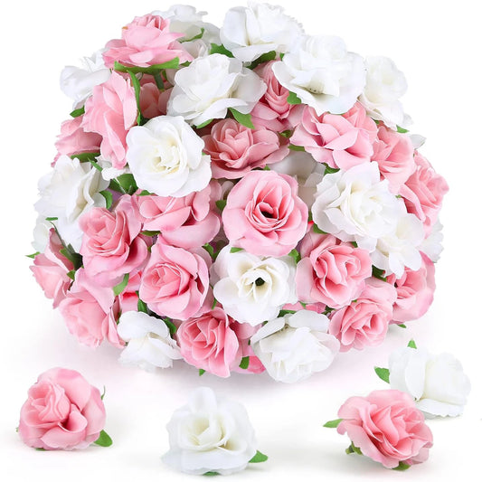 50/100PCS Cream Silk Rose Heads – Wedding, DIY & Craft Decor Artificial Flower Heads Peaceful Pleasures Health and Wellness