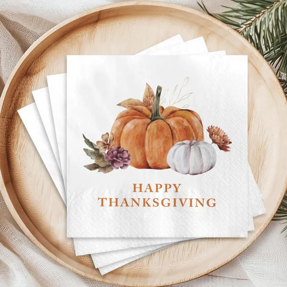 Custom Thanksgiving Napkins 40-Pack | Personalized Fall Decor