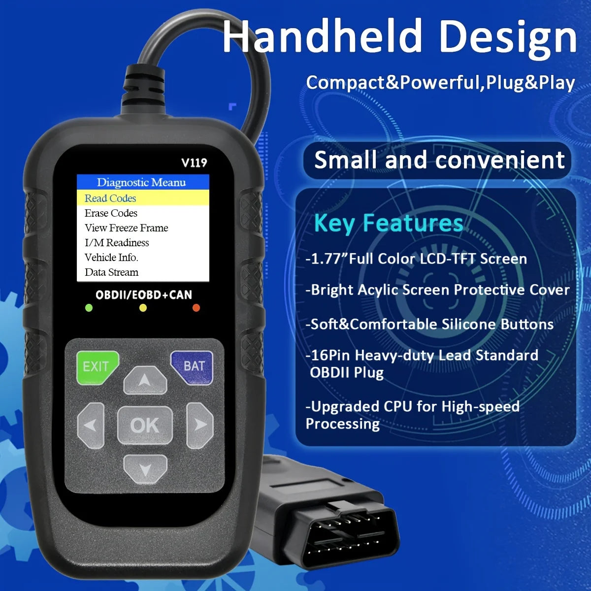 Car OBD2 scanner diagnostic tool code reader, car voltage tester engine fault code scanner, EOBD+CAN charging tester diagnostic Peaceful Pleasures Health and Wellness