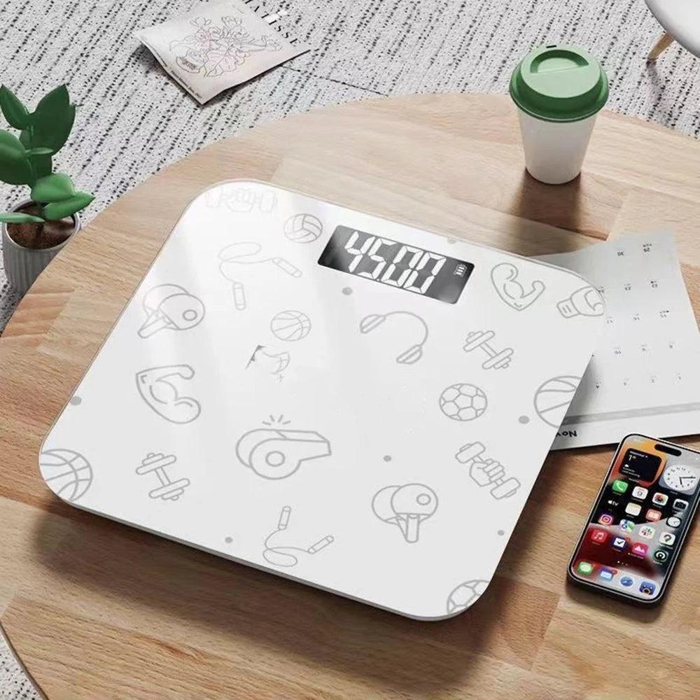 Digital Bathroom Scale 7 Styles Intelligent LCD Display High-Strength Weighing Scales with Temperature Feature Weight management Peaceful Pleasures Health and Wellness