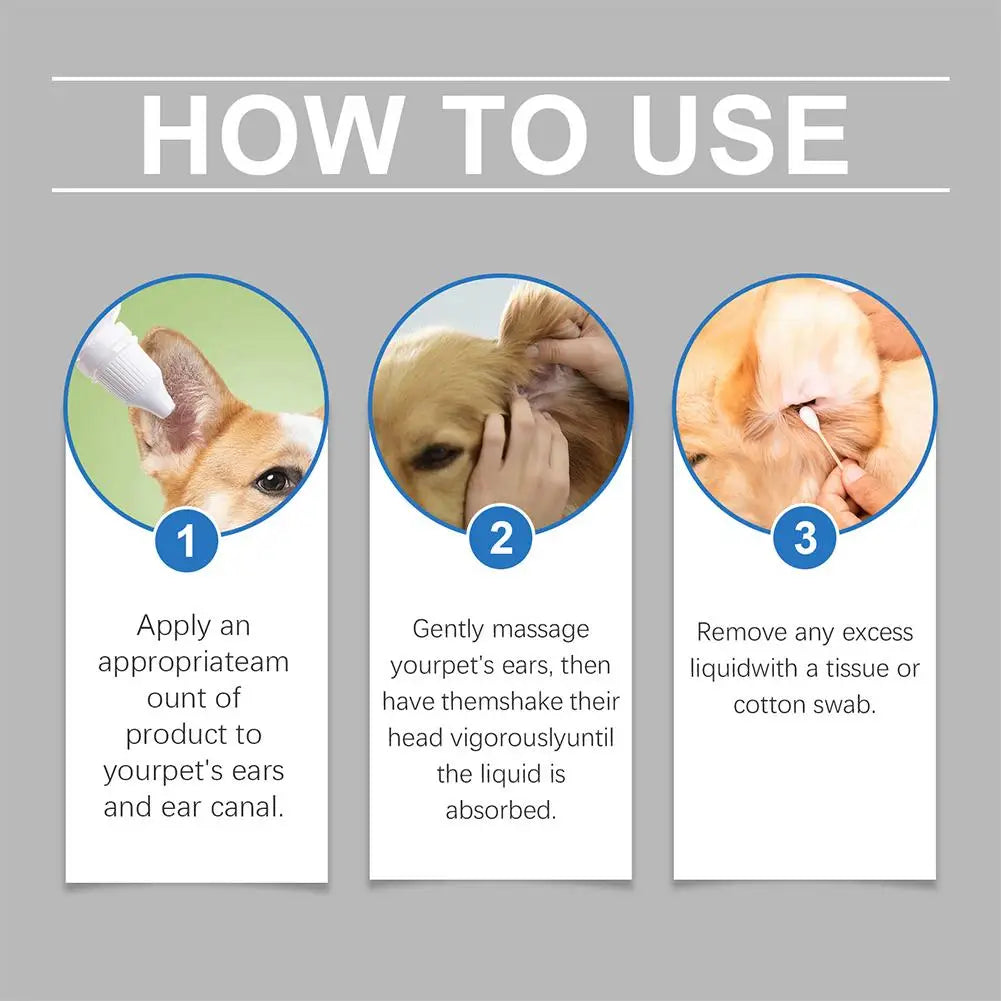 Pet Ear Cleaning Drops for Dogs & Cats | Earwax Solution