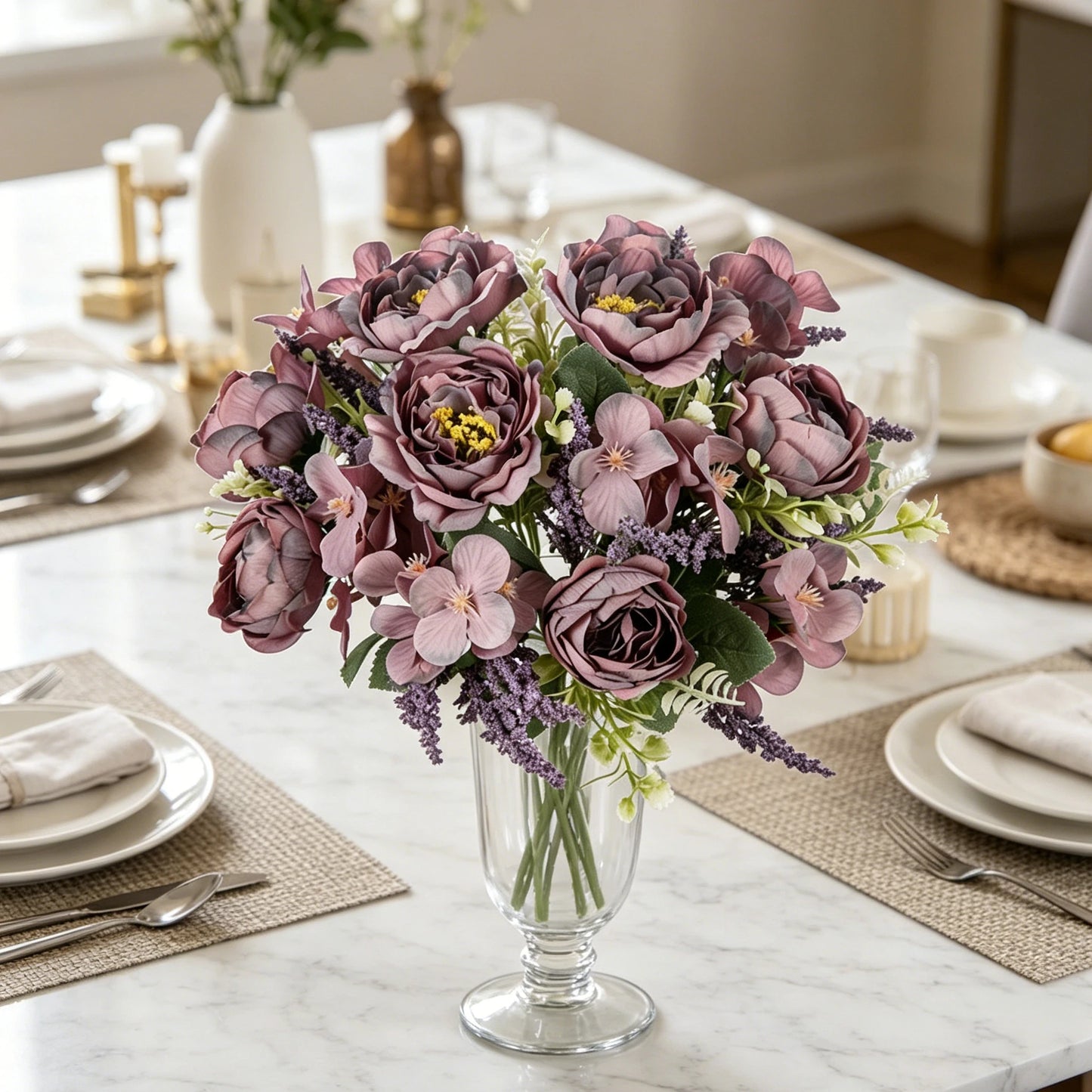 Artificial Silk Peony Bouquet – Wedding & Home Décor Flowers