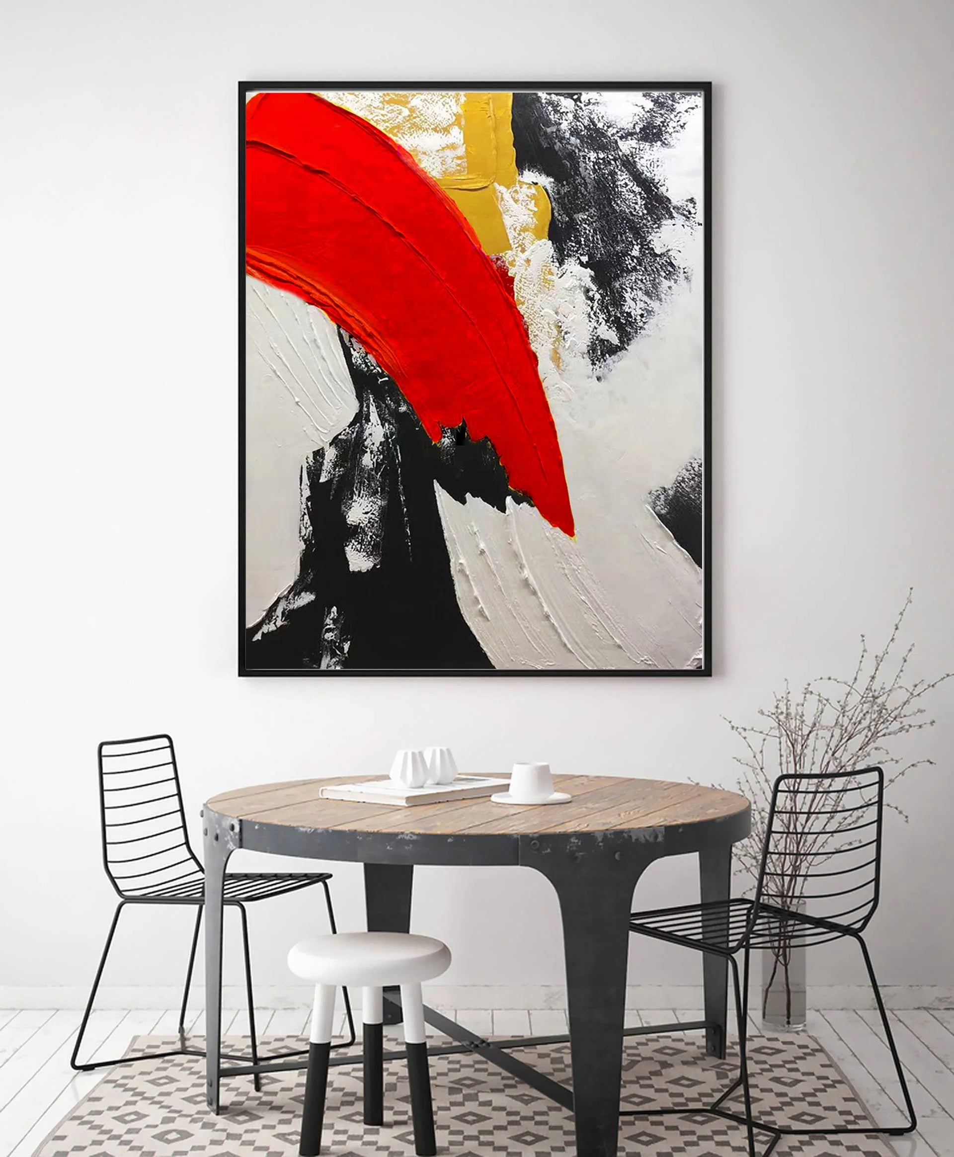 Personalized Gifts ，Hand made Abstract Oil Painting Wall Art, Modern large wall picture, Living Room Art, Acrylic Canvas Peaceful Pleasures Health and Wellness