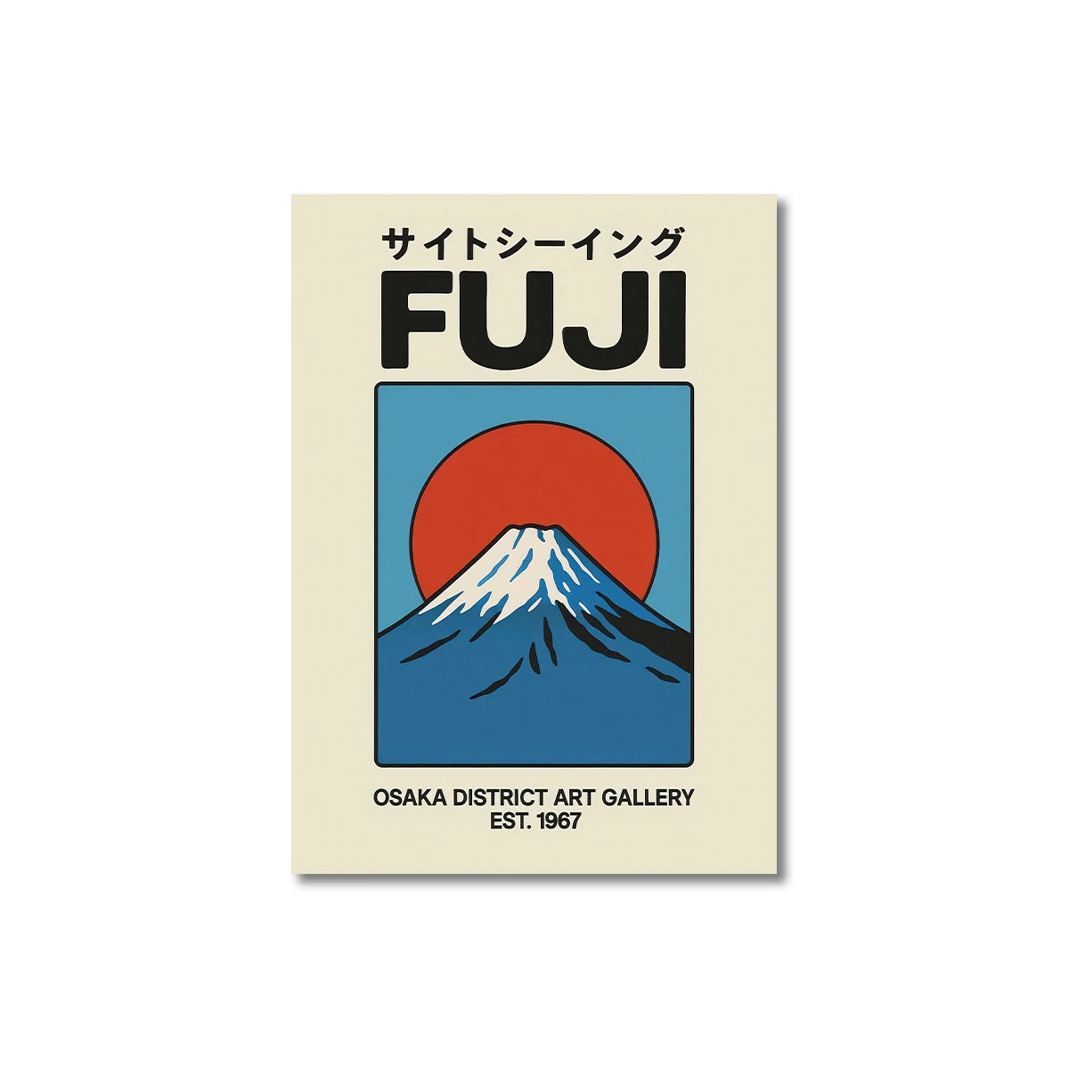 Japanese Mount Fuji Canvas Wall Art | Plum Blossom Wave Poster Canvas Wall Art Peaceful Pleasures Health and Wellness TL522 40x50cm Unframed