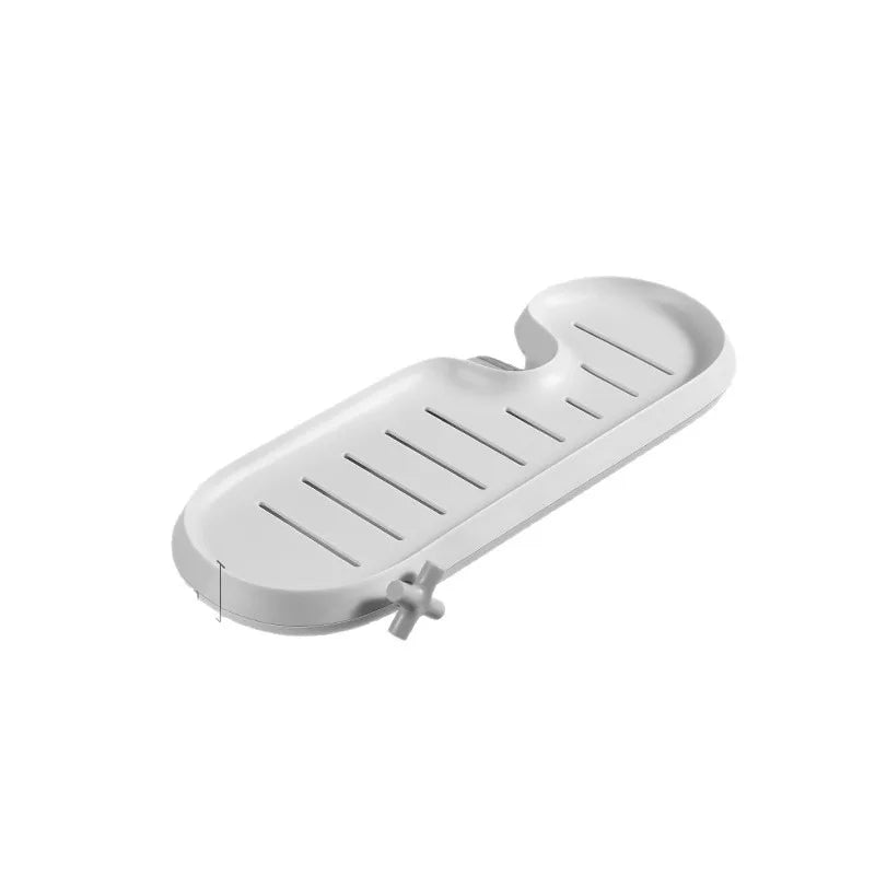 Adjustable Faucet Storage Shelf Fits Various Water Tap Sizes Multi-functional Sink Organizer Holds Cleaning Rags and Kitchen Peaceful Pleasures Health and Wellness