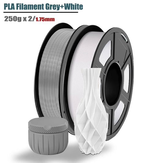 3D Maliang PLA Filament 1.75mm ±0.02mm 250g Grey & White Spool 3D Printer Filament Peaceful Pleasures Health and Wellness Grey White ZUHE