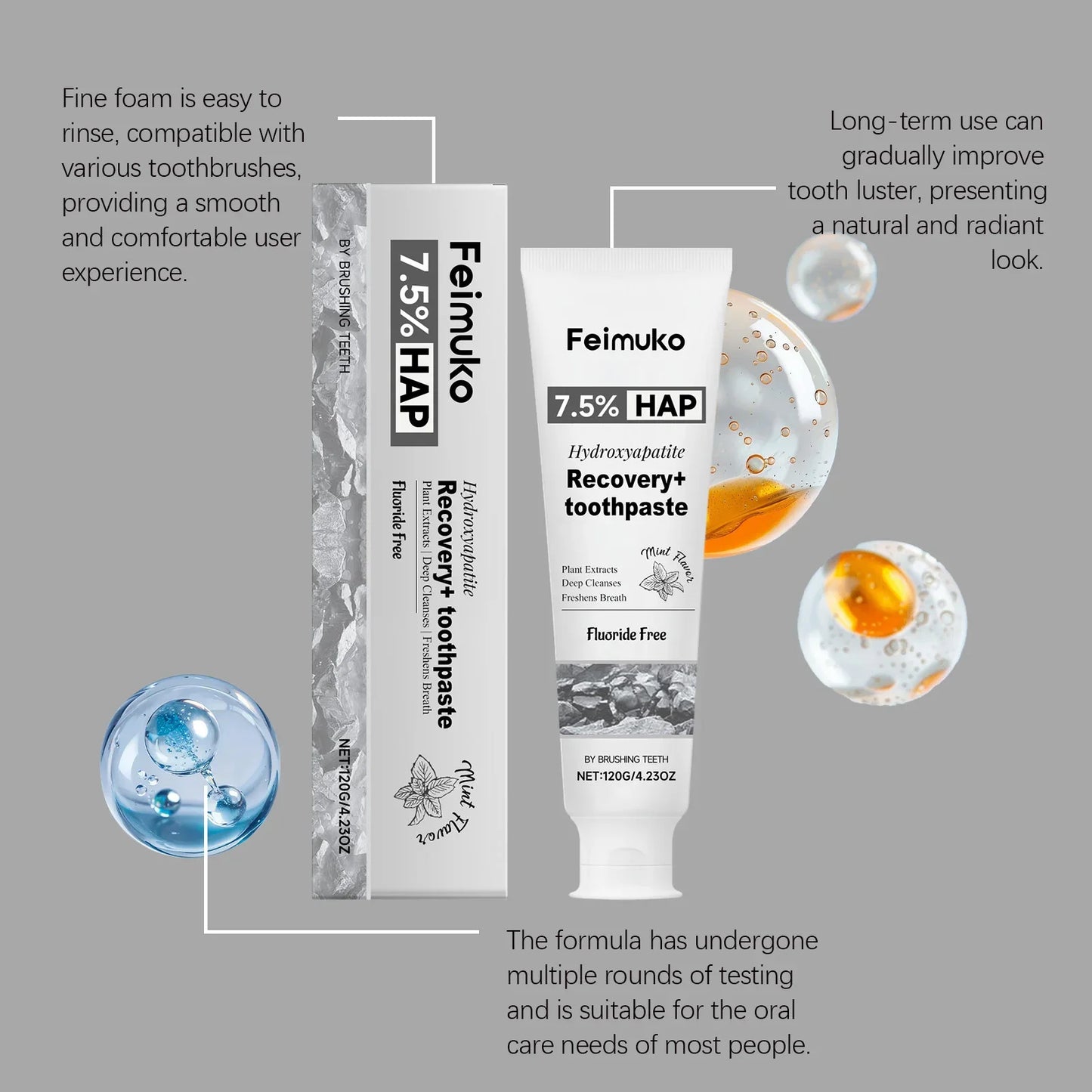 FEIMUKO Hydroxyapatite Toothpaste – Whitening & Enamel Repair