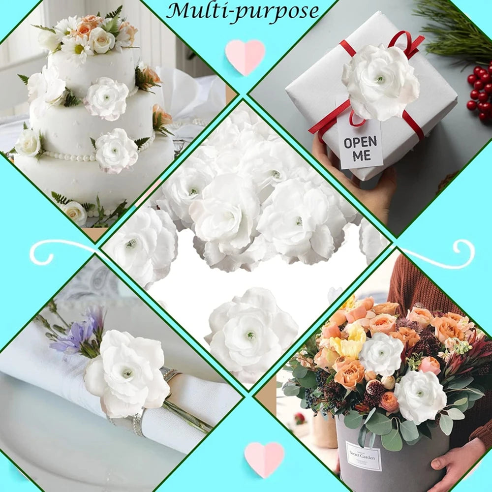 Artificial Silk Rose Heads 10/20pcs | Wedding & Party Décor