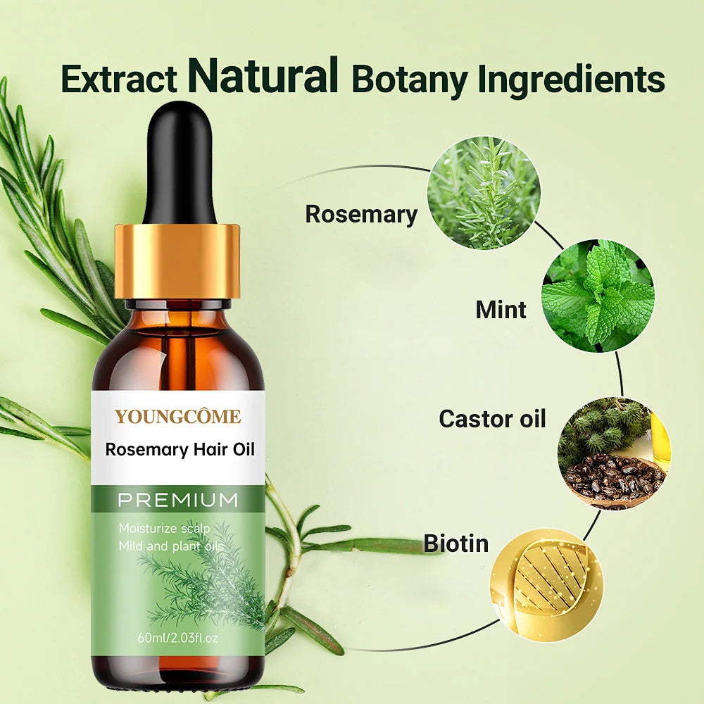 Rosemary Hair Oil &Conditioner 2pcs 1sets for Dry Scalp - Nourishing Plant Essence Moisturizing Treatment for Stronger Hair Peaceful Pleasures Health and Wellness