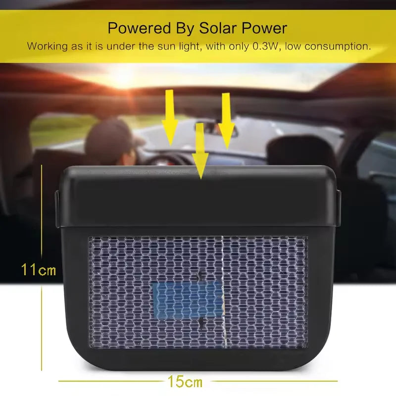 Universal Mini solar car exhaust fan window windshield exhaust port exhaust portable solar car exhaust fan Peaceful Pleasures Health and Wellness