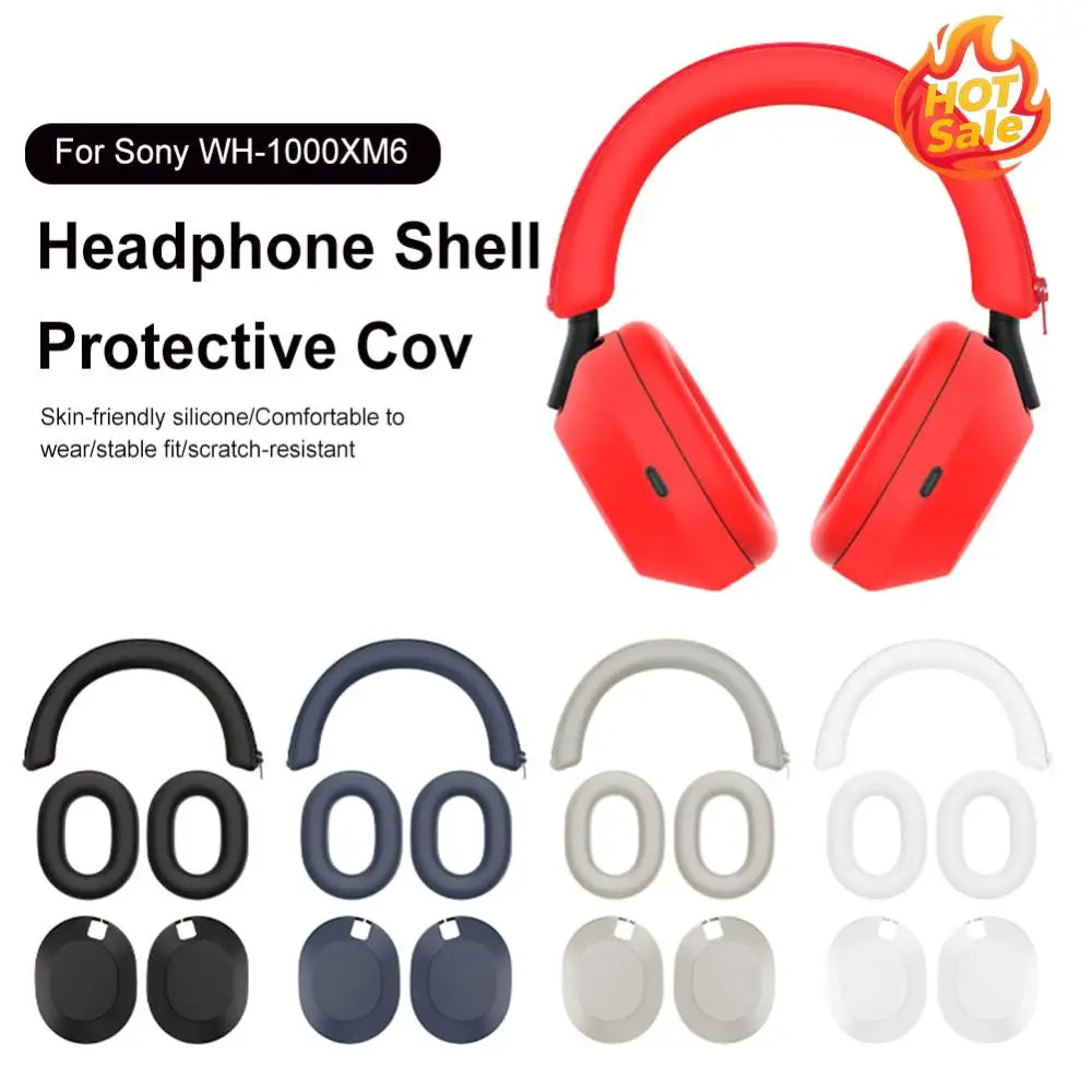 Silicone Ear Pad & Headband Cover Set for Sony WH-1000XM6