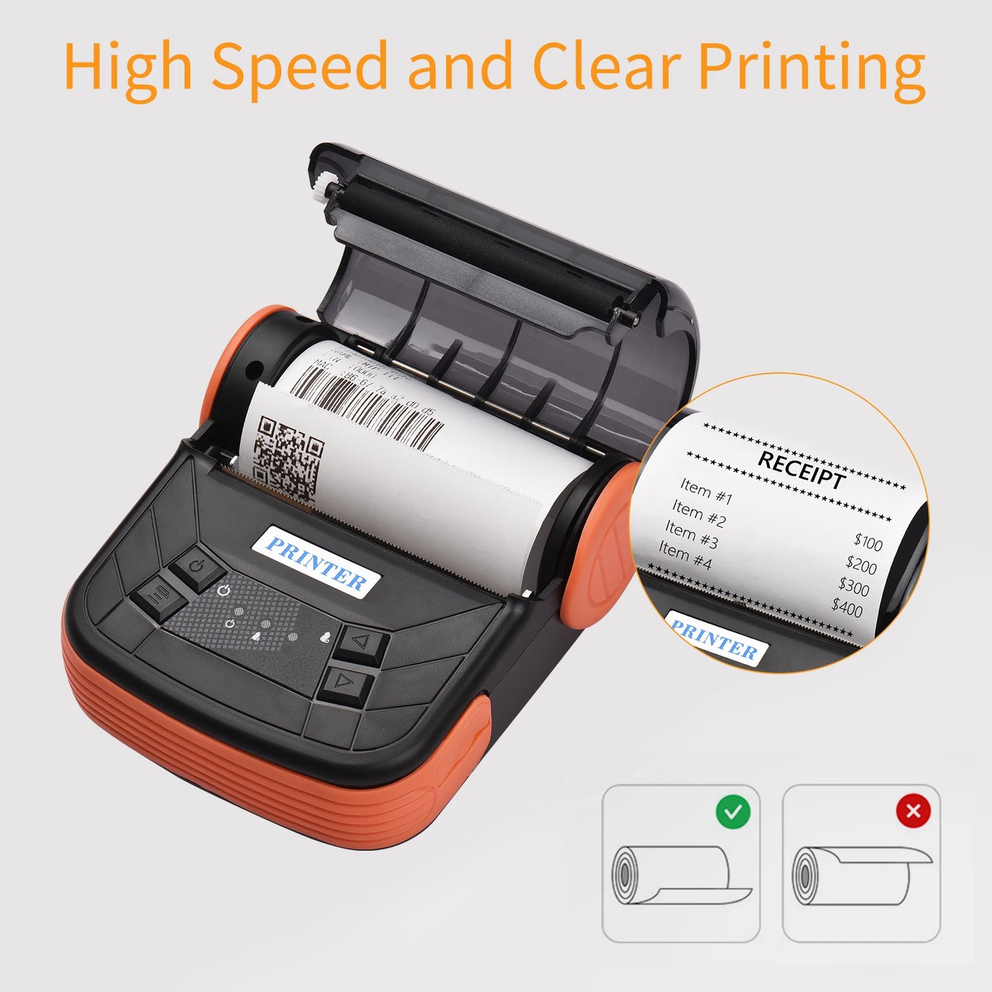 Portable 80mm Bluetooth Thermal Receipt Printer | ESC/POS