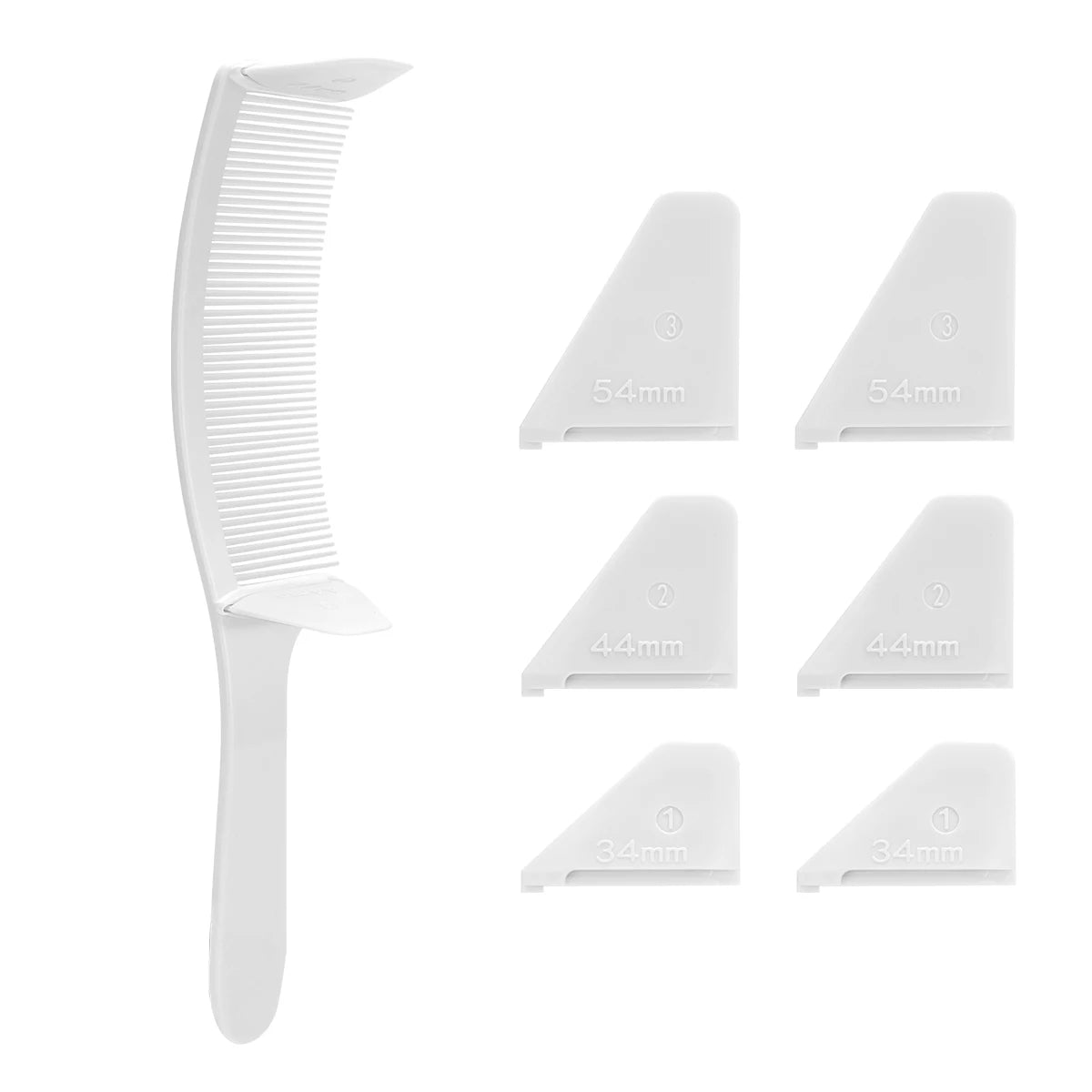 Curved Arced Hair Cutting Comb, Barber Flat Top Haircut Comb, Salon Hairdresser Tool for Hair Cutting, Anti-Slip Edge Design Peaceful Pleasures Health and Wellness White