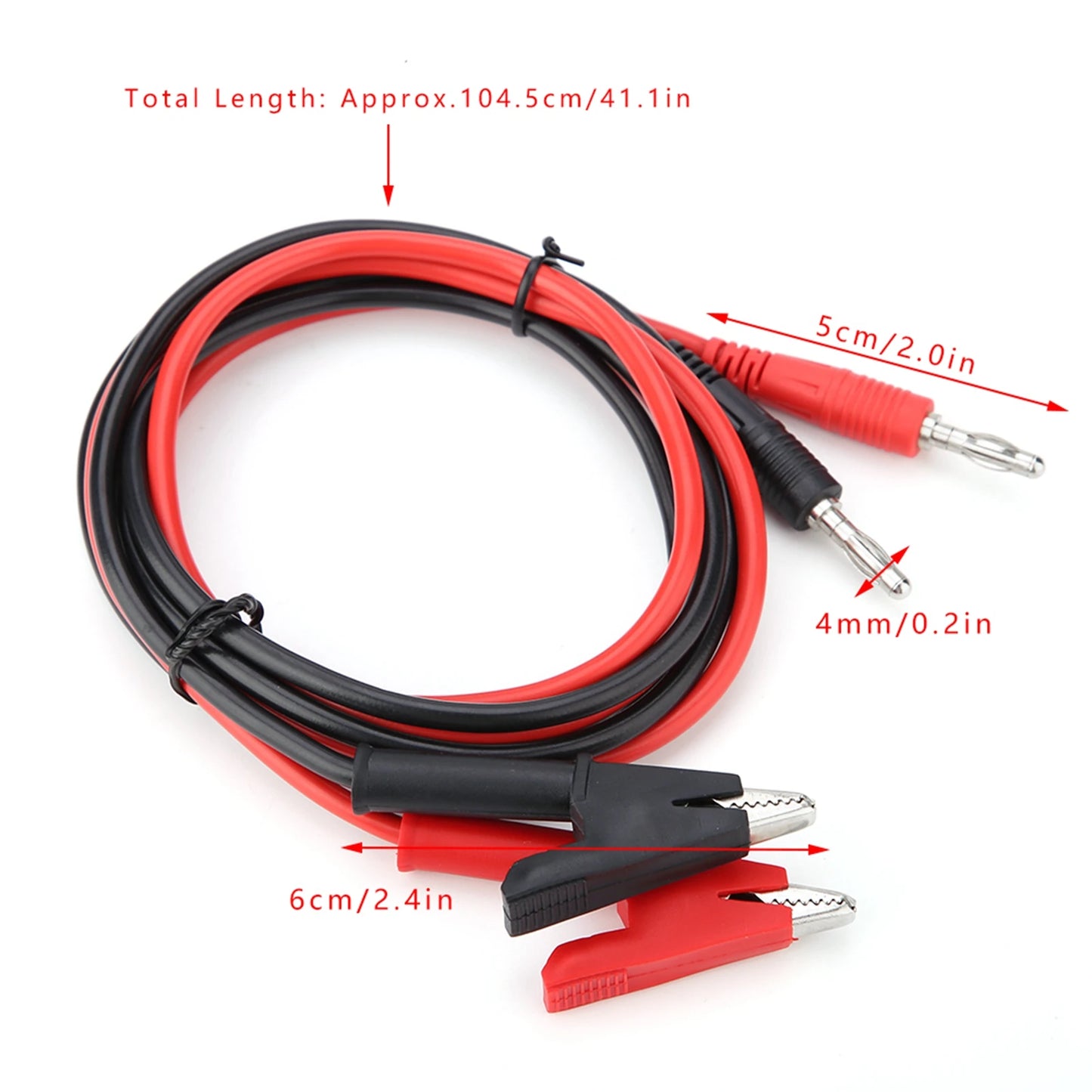 P1040 Silicone Banana Plug Crocodile Clip Test Probe Lead Testing