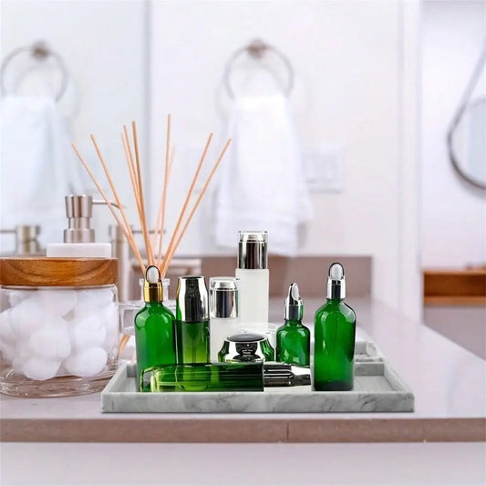 Silicone Bathroom Vanity Tray | Shatterproof Countertop Organizer Bathroom Vanity Tray Peaceful Pleasures Health and Wellness