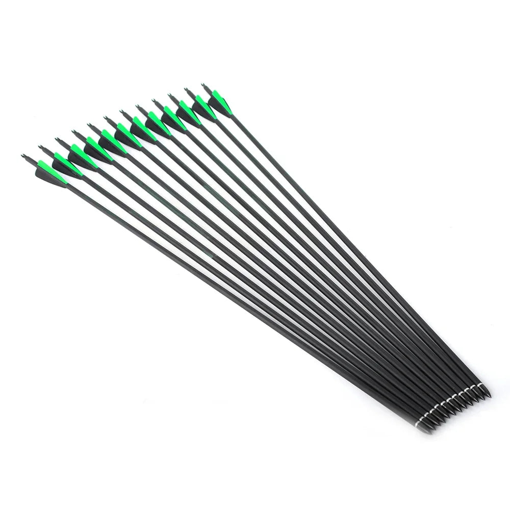 6 Mixed Carbon Arrow 23 28 29 30 Spine 500 Replaceable Arrowhead