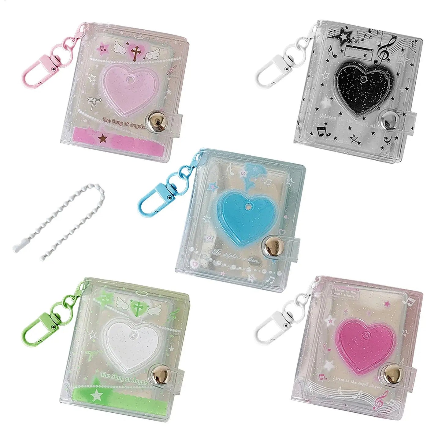 Mini Heart Keychain Photo Album – 24 Pocket PVC Picture Holder