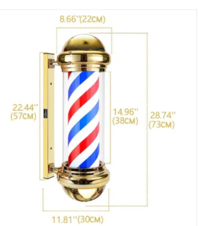 Barber Shop Outdoor Rotating LED Light Waterproof Energy-Saving Wall Mounted Night Light Salon 27 Inch Wall Light Open Sign Peaceful Pleasures Health and Wellness M-41