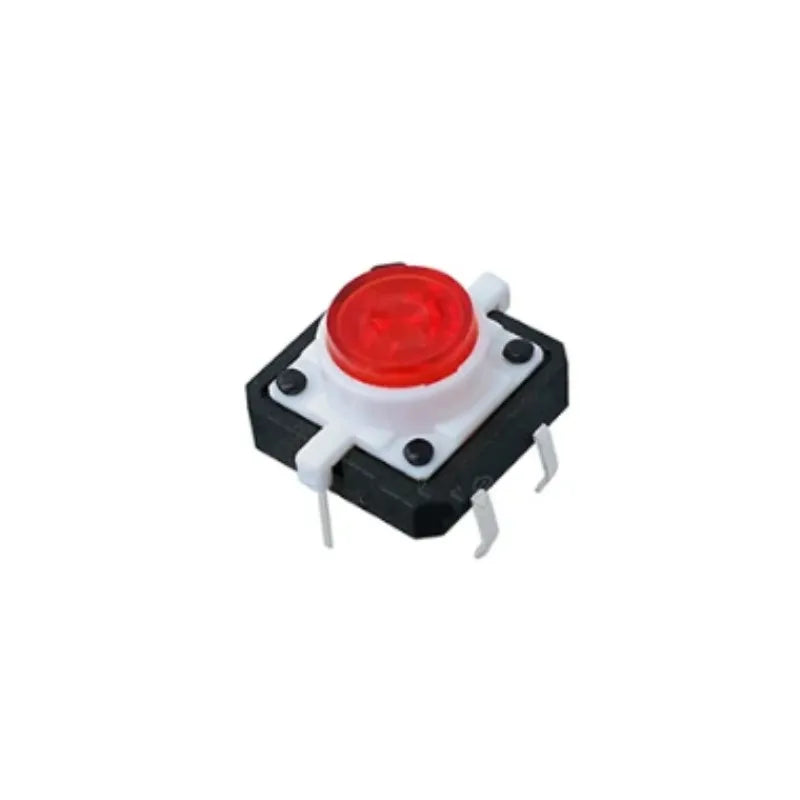 5PCS Reset Button Momentary Switch With Light 12x12x7.3mm Green Blue Red Yellow White LED Illuminated Tact Switch 12*12*7.3MM Peaceful Pleasures Health and Wellness Red