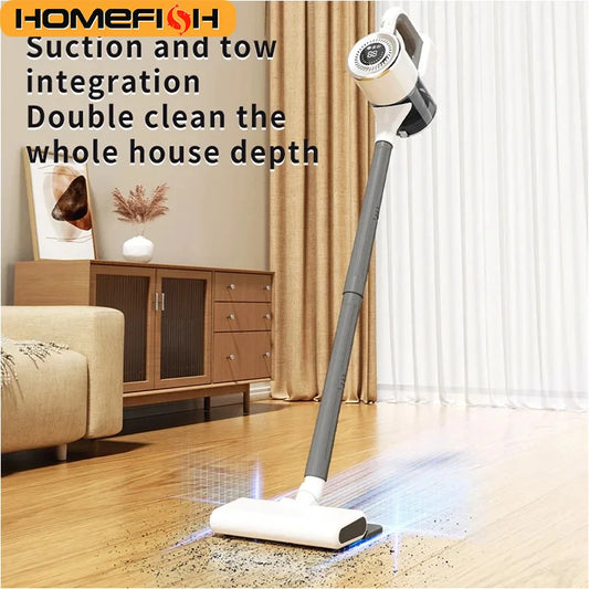 HOMEFISH Cordless Hoover Lightweight Household Hoover For Hard Floors and Carpets with 15,000 Pa Suction Power Peaceful Pleasures Health and Wellness