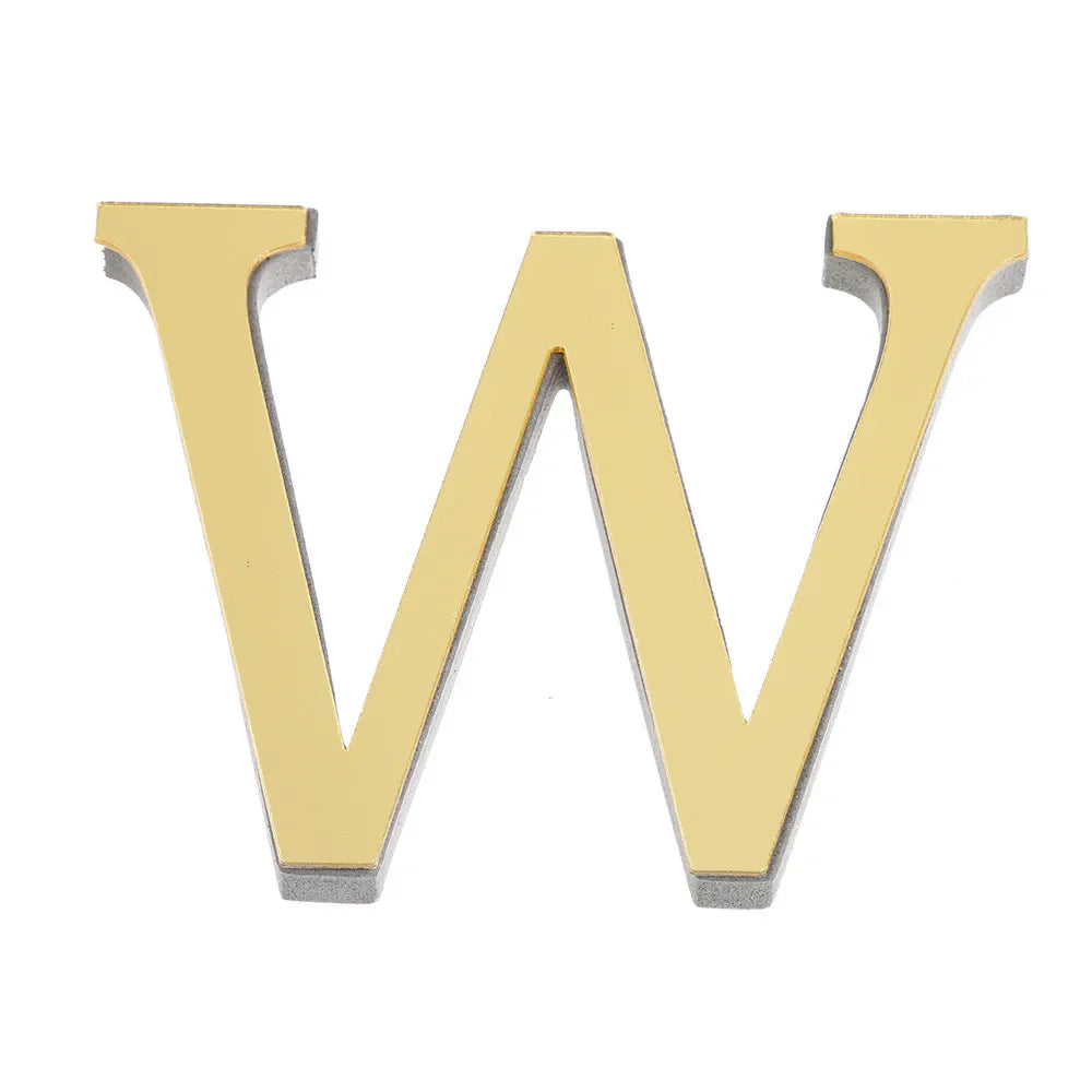 3D Mirror Acrylic Letter Wall Sticker | DIY Gold Alphabet Decal