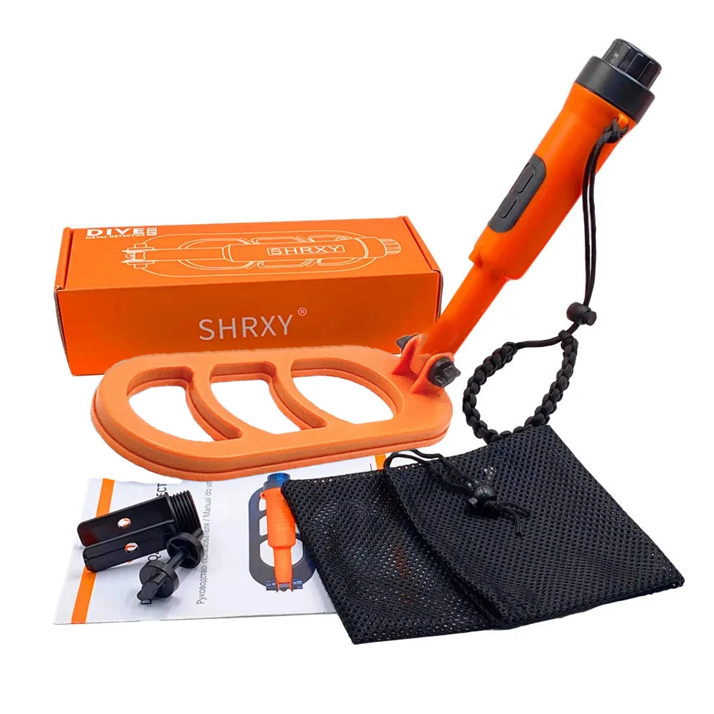 TC-120 Hand Held Metal Finder Metal Detector Pulse Pinpointer Induction Diving Treasure Waterproof Metal Detector Peaceful Pleasures Health and Wellness orange