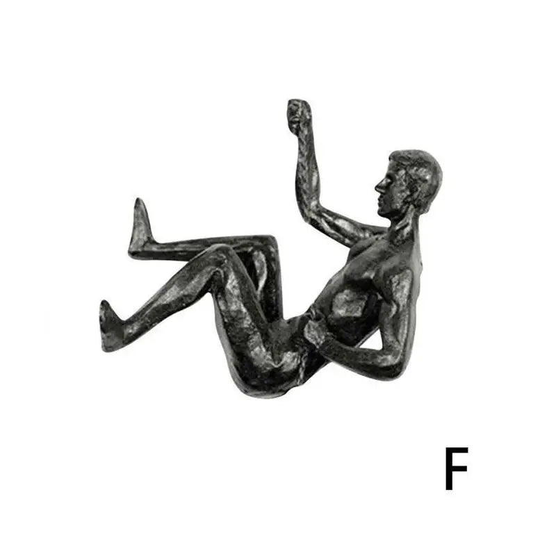 Athlete Rock Climbing Man Resin Background Wall Hanging Decoration Sculpture Statue Figures Present Decor Retro Peaceful Pleasures Health and Wellness F