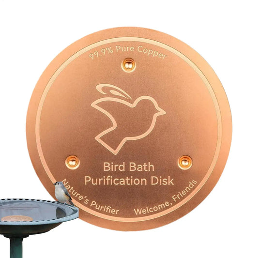 Copper Bird Bath Disk | Triple-Point Purifier Disc for Garden Bird Bath Accessory Peaceful Pleasures Health and Wellness