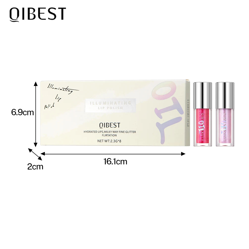 QIBEST Glitter Lip Glaze Makeup Kits Long Lasting Lip Gloss Waterproof Liquid Lipstick Lip Oil Moisturizing Lip Tint Cosmetics Peaceful Pleasures Health and Wellness