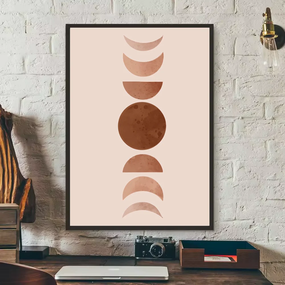 Abstract Sun Moon Woman Wall Poster | HD Waterproof PVC Art Wall Art Poster Peaceful Pleasures Health and Wellness z9 21X30cmNoframe
