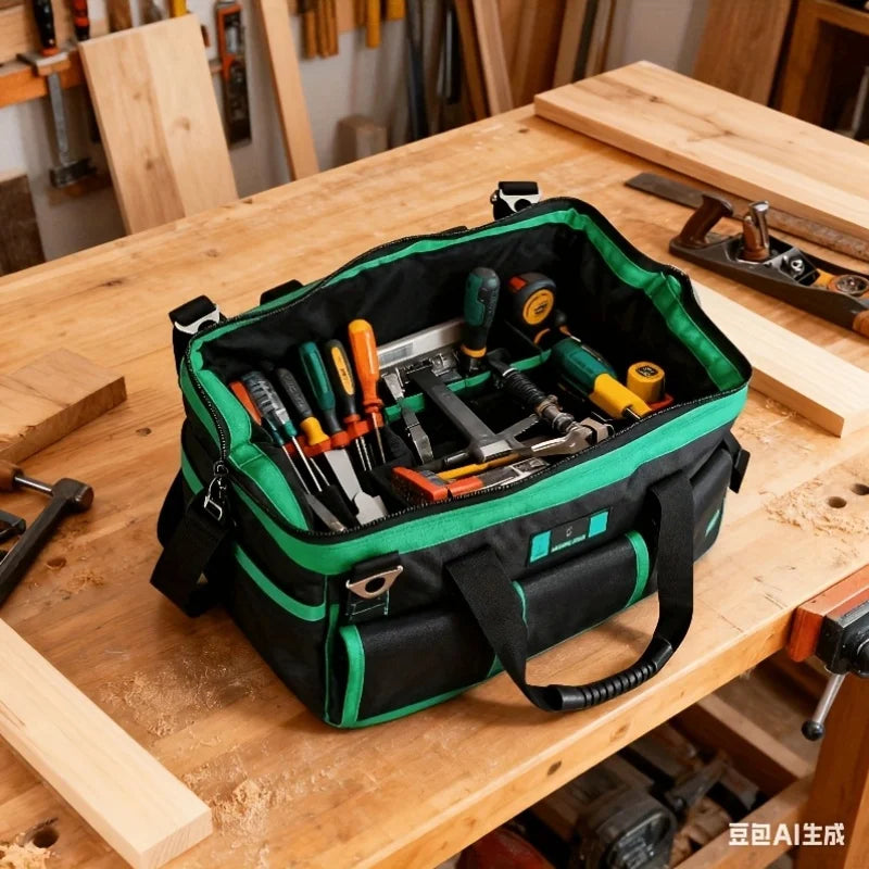Heavy Duty Wide Mouth Tool Bag | Electrician Organizer