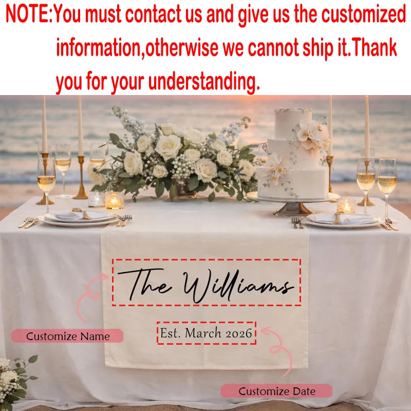 Personalized Wedding Tablecloth | Bridal Shower Party Banner