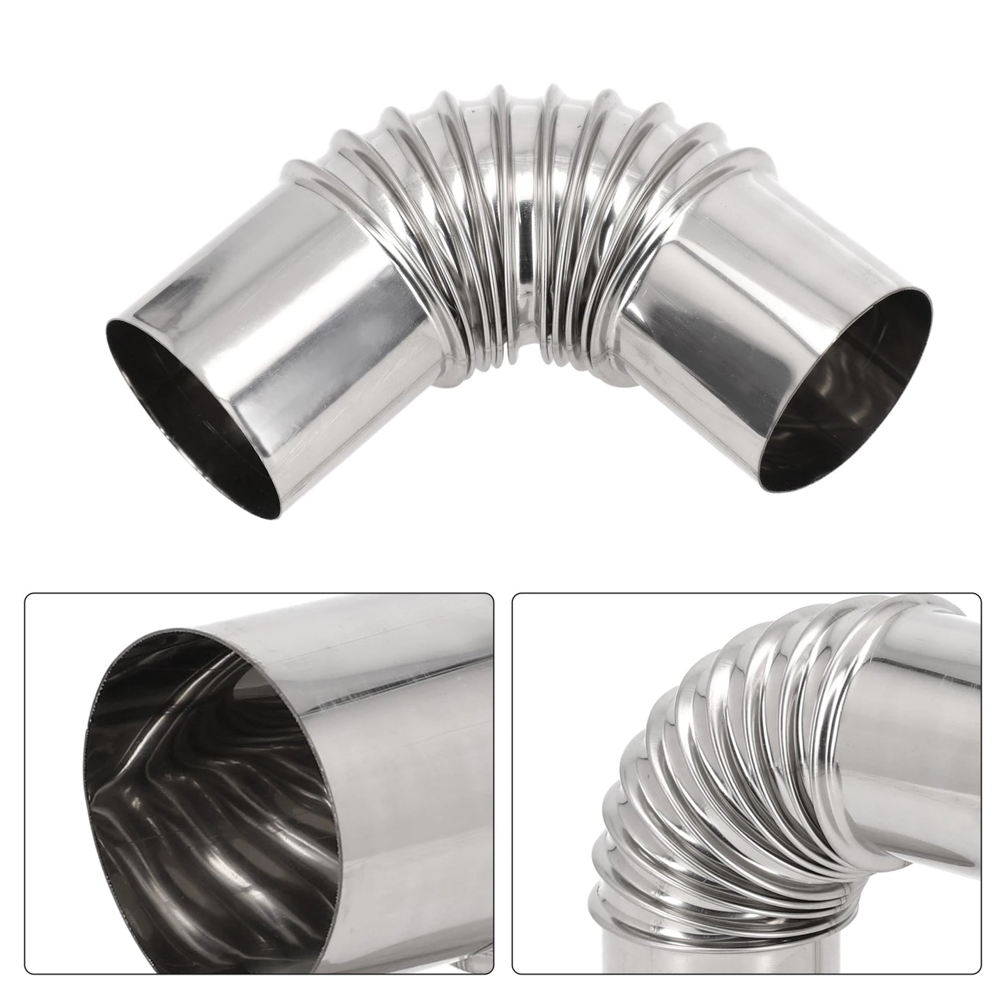1x Stove Flue Steel Pipe Chimney Liner Bend Multi Gas Water Heater