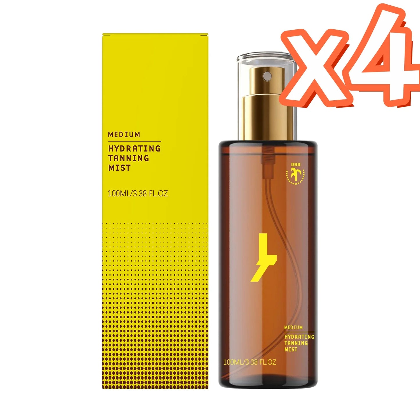 Body Self Tanning Essence Spray Quick Natural Tanning Moisturizing Sunless Promote Body Face Bronze Wheat Skin Self Tanner Spray Peaceful Pleasures Health and Wellness 100ml Boxed x 4PCS