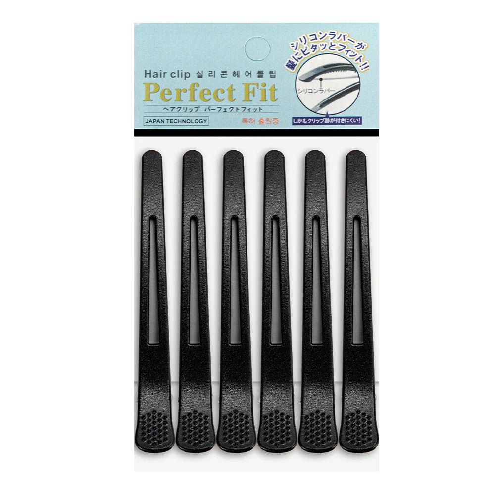 6pcs Professional Hair Clips Women Styling Sectioning Non-Slip Dividing Duckbill Hair Clips With Silicone Band No Crease Hair Peaceful Pleasures Health and Wellness black