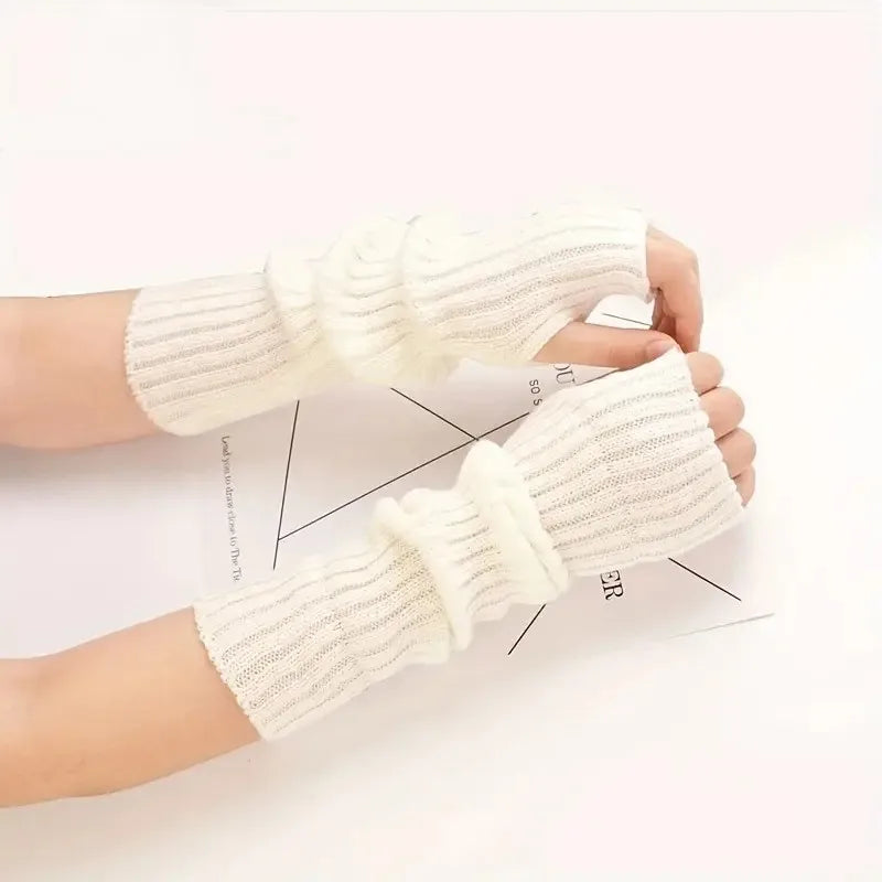Women's Knitted Fingerless Gloves | Punk Arm Warmers